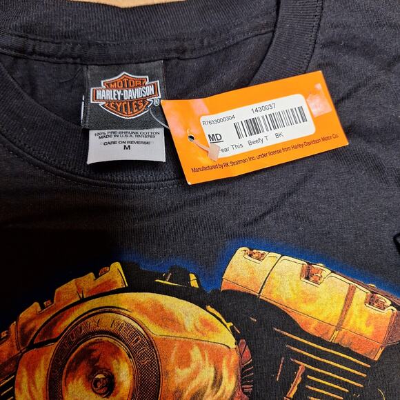 Harley davidson NEW vintage deadstock 2007 motorcycle graphic print front & back - Picture 4 of 5